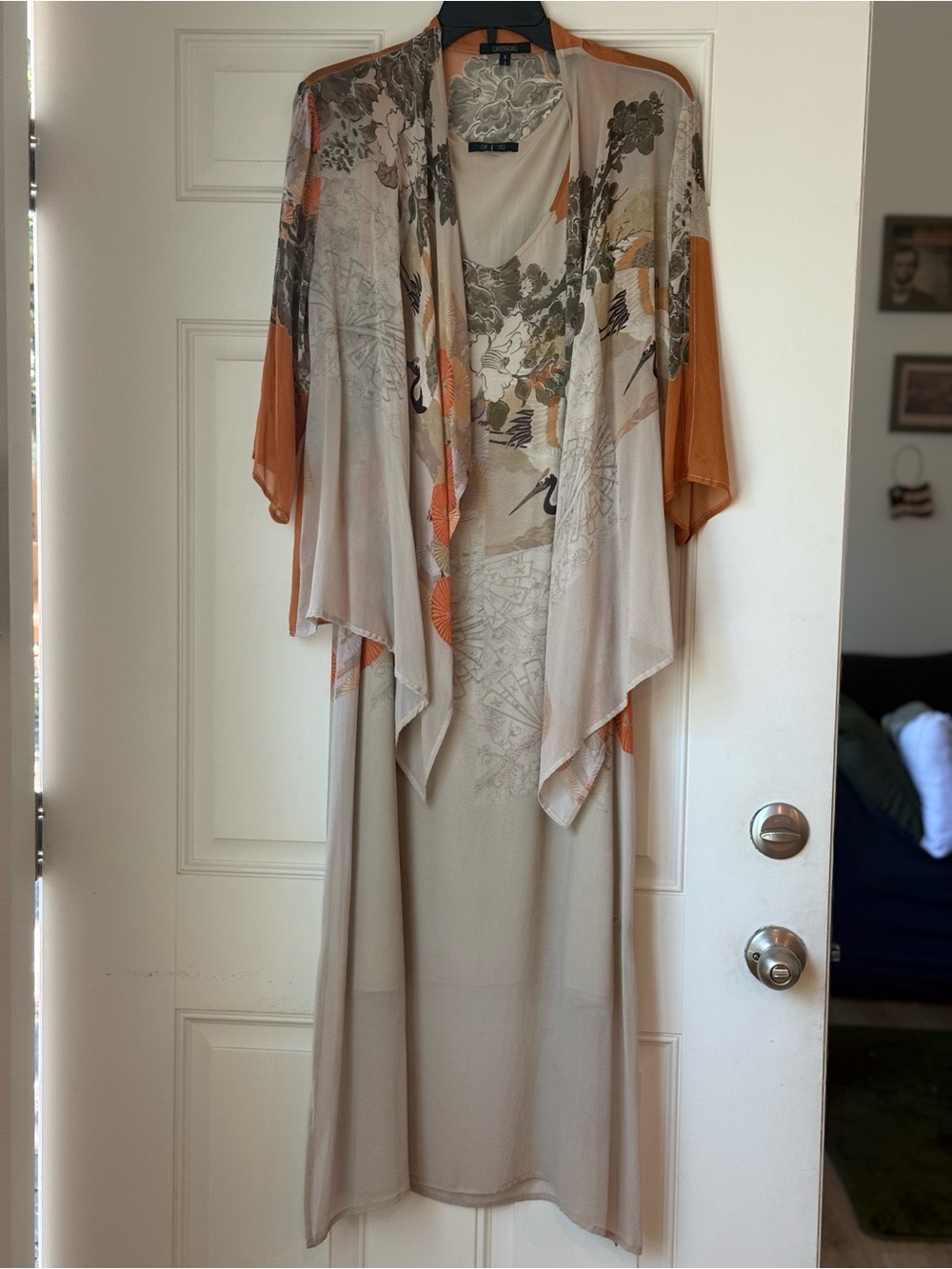 Dressori Floral Layered Dress in Taupe & Rust
